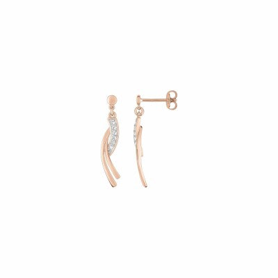 Boucles d'oreilles en plaqué or rose et oxydes de zirconium